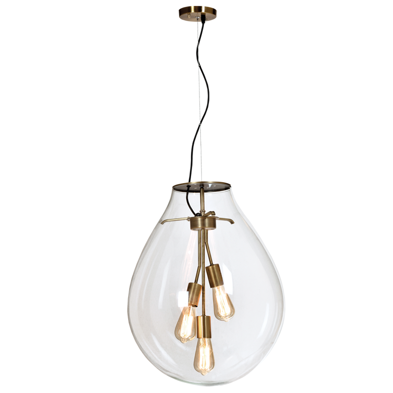 Bright Star Metal Pendant Smoke Glass 1X60W Es 300Mm 7
