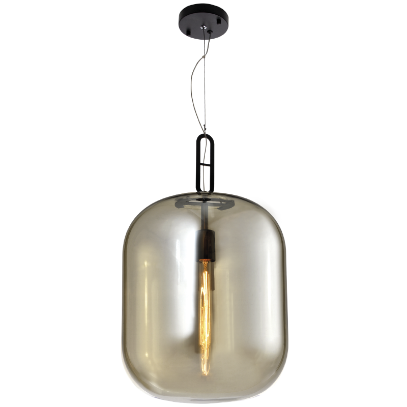 Bright Star Metal Pendant cognac glass 1x60W ES 350x600mm from Superior Electrical