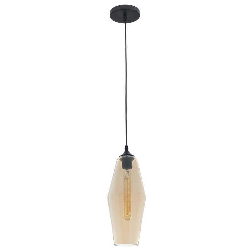 Bright Star Polished Chr Pendant & Smoke Glass 1X60W Es 180Mm 5