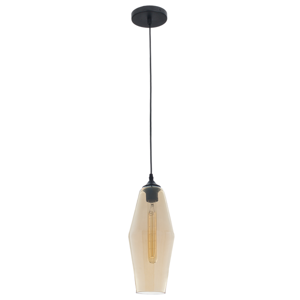 Bright Star Polished Chr Pendant & Smoke Glass 1X60W Es 180Mm 5