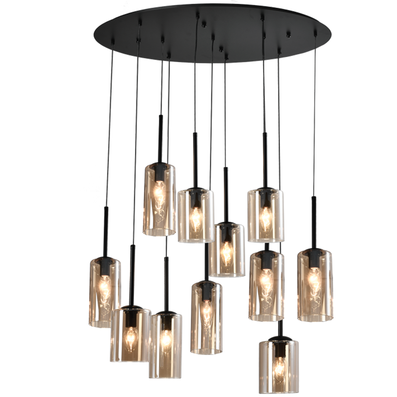 Amber Glass Pendant Light 11-Light Ses/E14