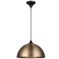 Thumbnail for Bright Star Blk/Ant Pendant Hammered Metal Dome 1X40W ES 400Mm - Superior Electrical