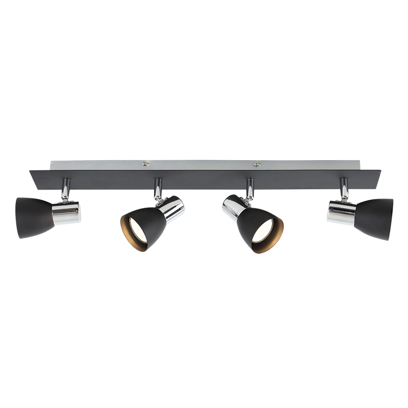 Bright Star Polished Chr&blk Spot 4x50W GU10 Base 70mm 560mm from Superior Electrical