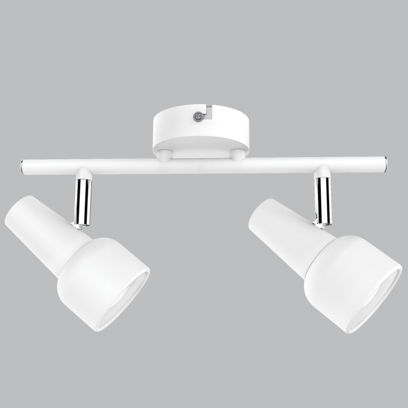 Bright Star Matt White & Polish Chr 2X50W GU10 Base 80Mm Bar300Mm