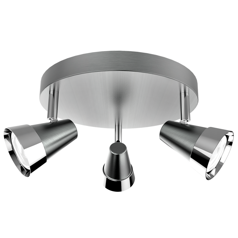 Bright Star Satin & Polish Chr X50W GU10 Round Base 230Mm