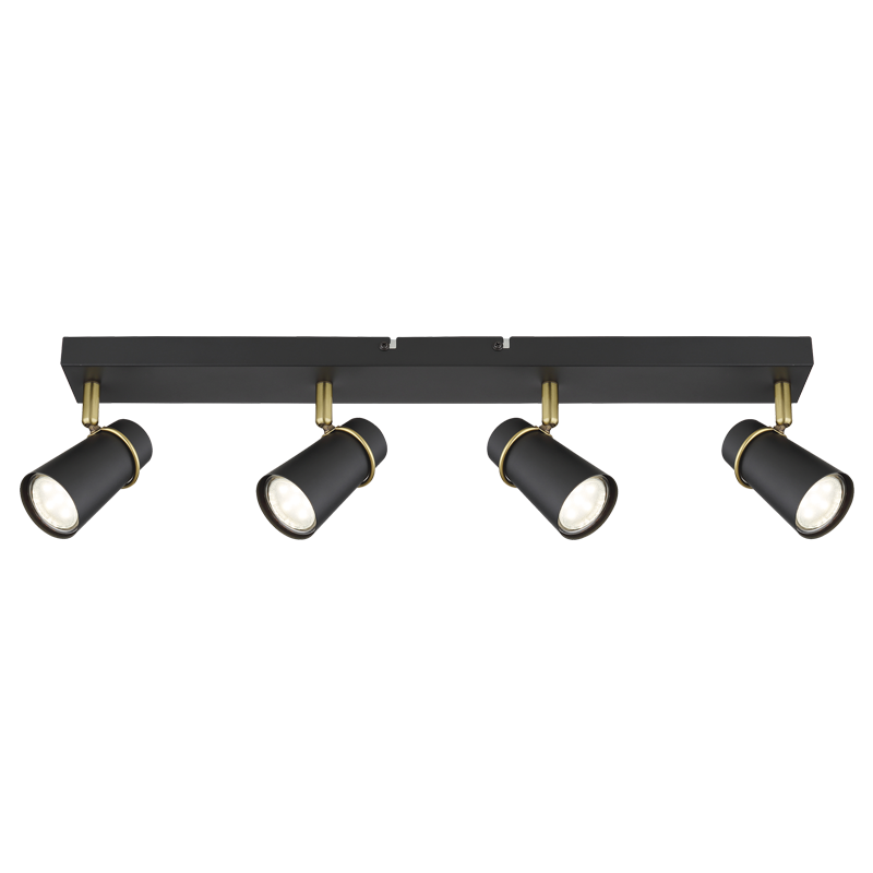 Bright Star Black With Antique Trim Tapered Head 4X25W GU10 - Superior Electrical