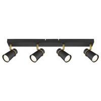 Thumbnail for Bright Star Black With Antique Trim Tapered Head 4X25W GU10 - Superior Electrical