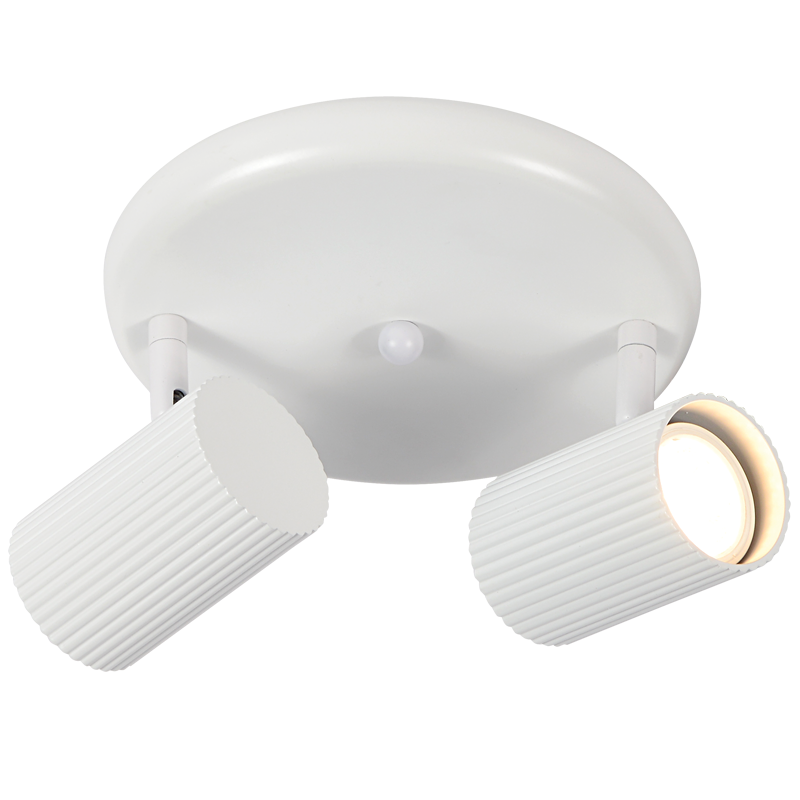 Bright Star Matt Whiteite Spot 2X50W GU10 Round Base 200Mm