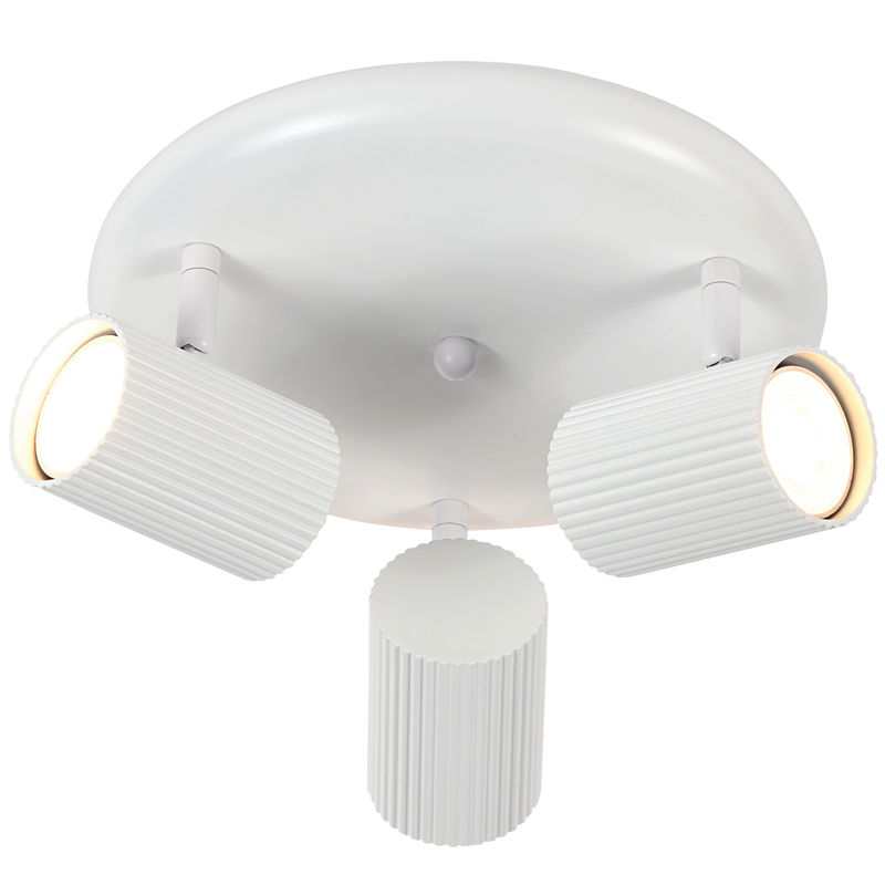 Bright Star Matt Whiteite Spot 3X50W GU10 Round Base 250Mm