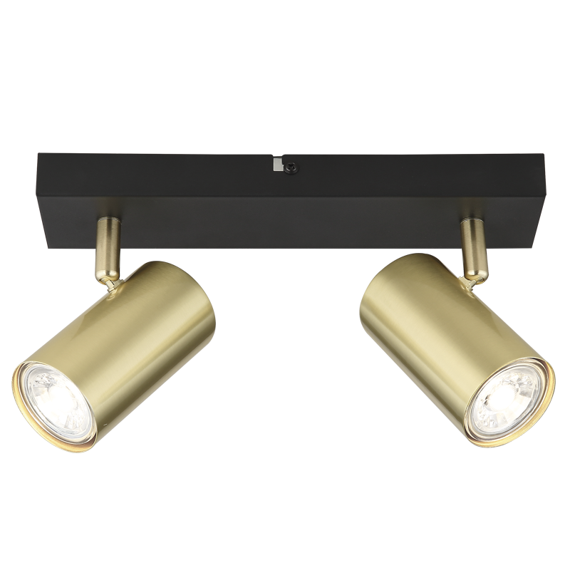 Bright Star Black/Gd-Black Bar Gold Spot 2X50W GU10 260X60Mm