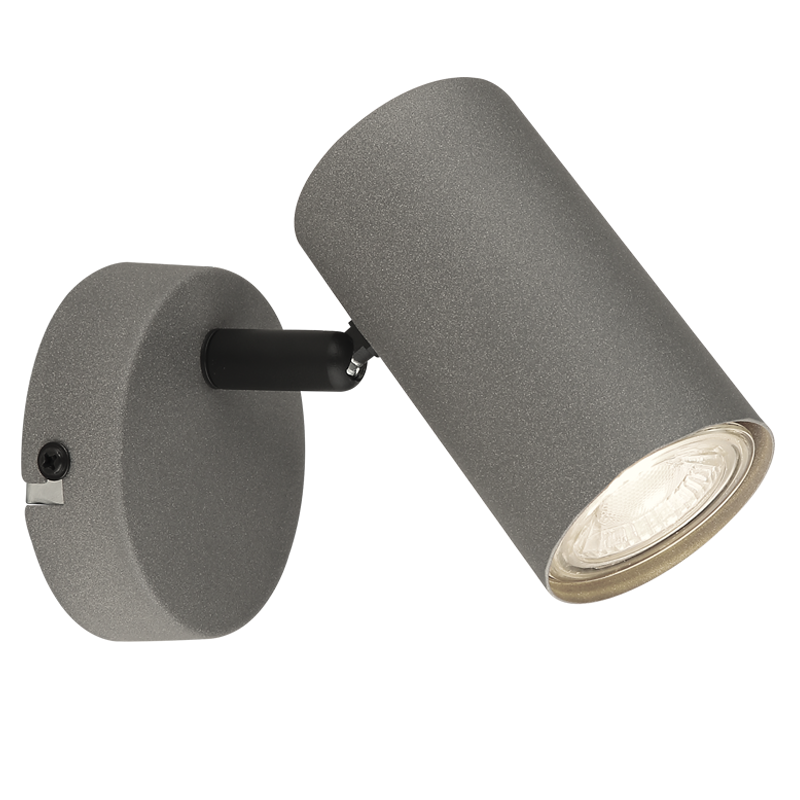 Bright Star Sandy Grey Metal Spot 1X50W GU10 Base 80Mm