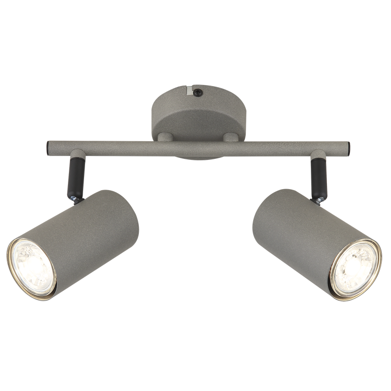Bright Star Sandy Grey Metal Spot 2X50W GU10 Bar 250Mm