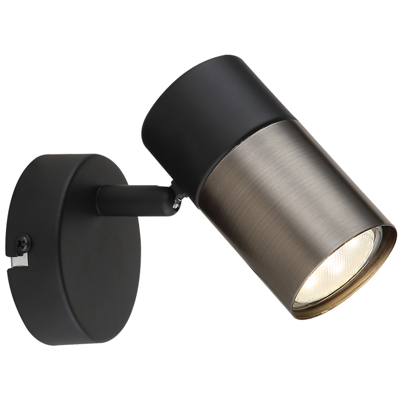 Bright Star Black Spotlight 1X50W GU10 LED Base 80Mm