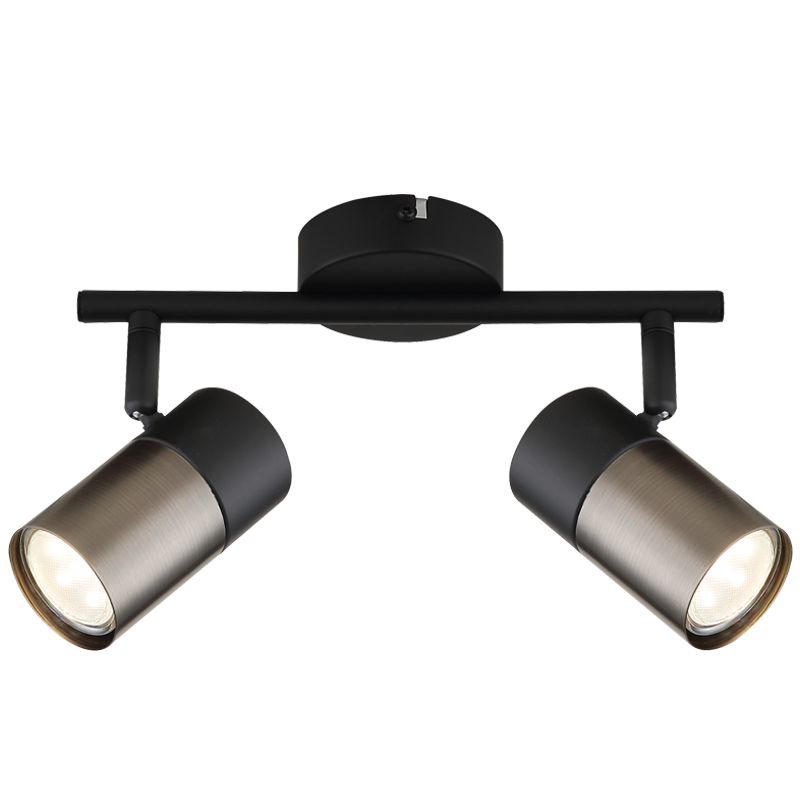 Bright Star Black Spotlight 2X50W GU10 LED Bar 250Mm