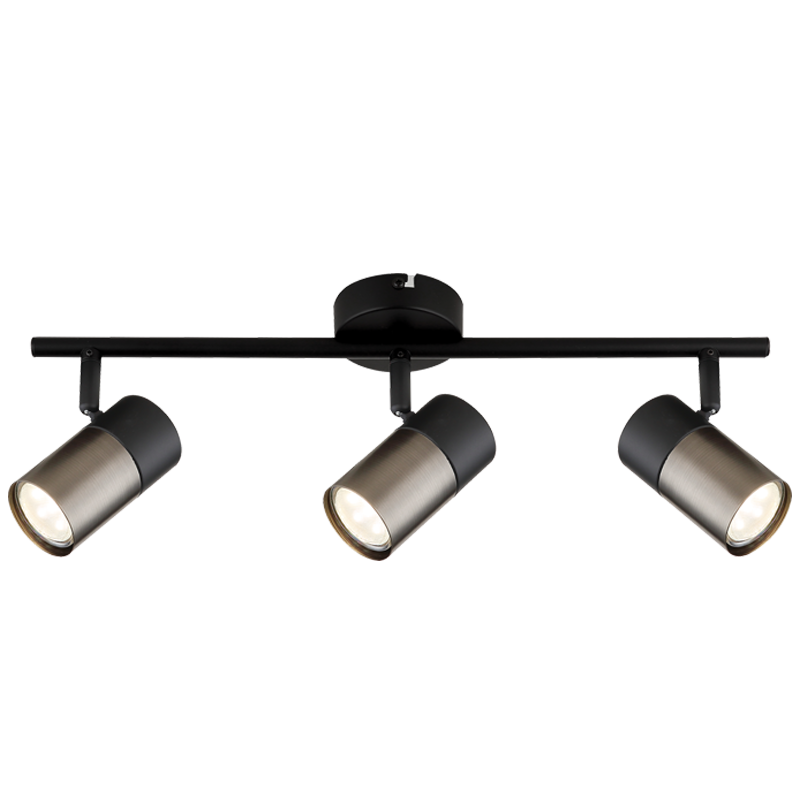 Bright Star Black Spotlight 3X50W GU10 LED Bar 450Mm