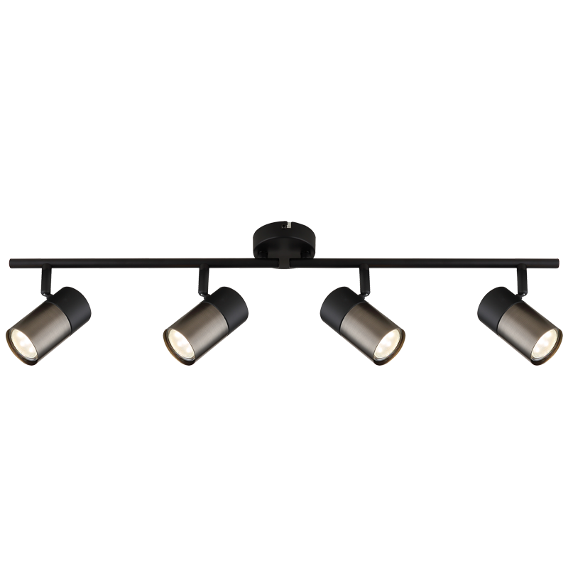 Bright Star Black Spotlight 4X50W GU10 LED Bar 600Mm