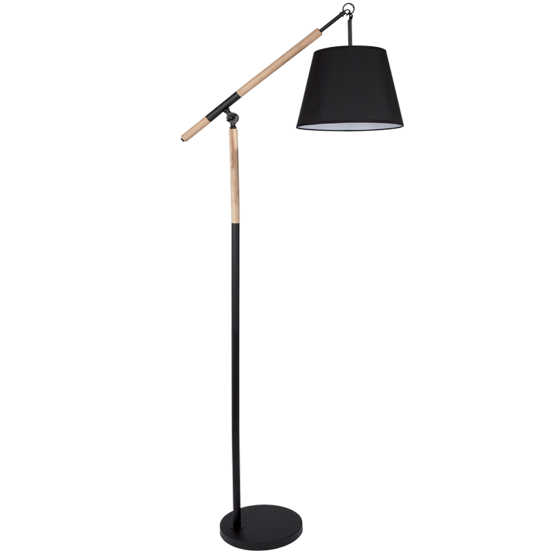 Bright Star Black&Wd Standing Lamp+ Shade- 2 Boxes Per Fitting