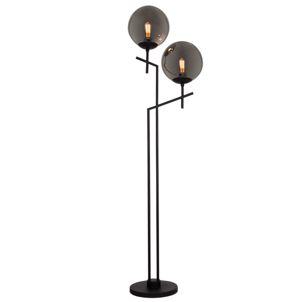 Black Floor Lamp 2-Light 60W
