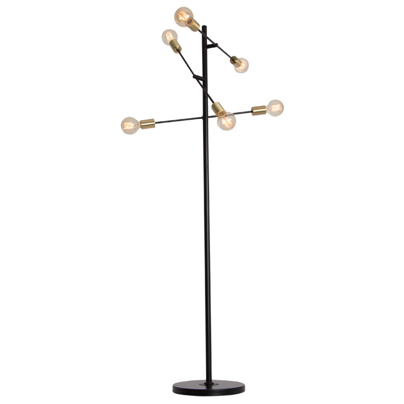 Bright Star Black Standing Lamp 6X40W ES 1600Mm