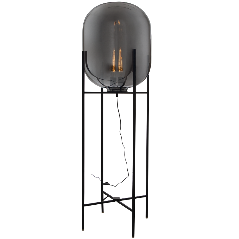 Smoke Glass Floor Lamp 1-Light 60W