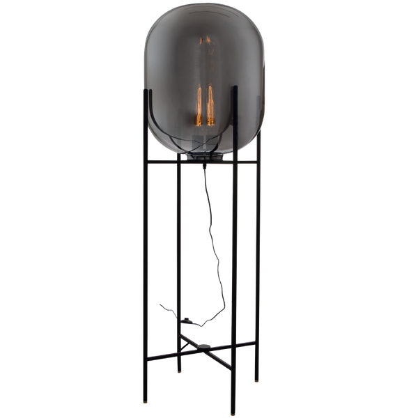 Smoke Glass Floor Lamp 1-Light 60W