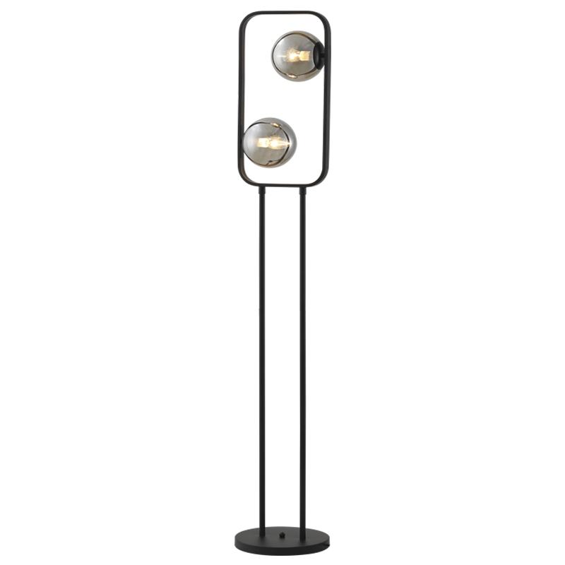 Bright Star Metal & Smoke Gls Foot Switch 2X60W SES