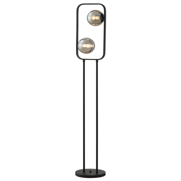 Bright Star Metal & Smoke Gls Foot Switch 2X60W SES