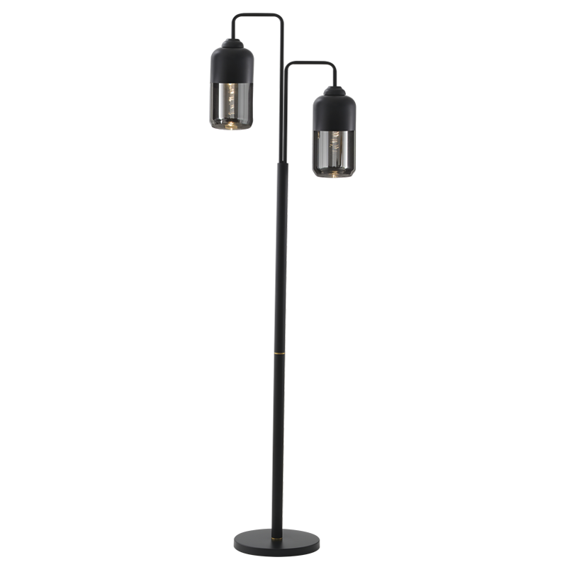 Bright Star Metal Blk Smoke Gls Foot Switch 2X40W ES