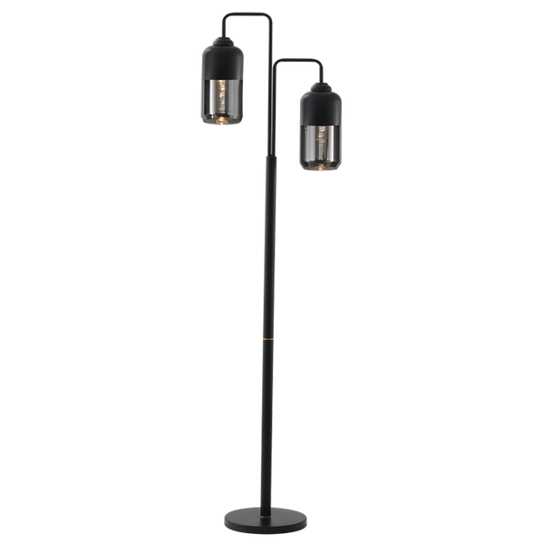 Bright Star Metal Blk Smoke Gls Foot Switch 2X40W ES