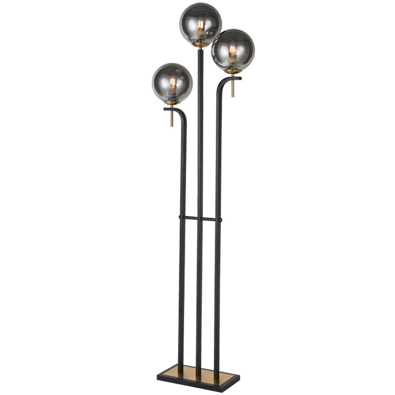 Smoke Glass Floor Lamp 3-Light 40W Foot Switch - Superior Electrical