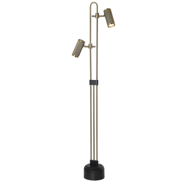 Bright Star Black & Gold Standing Lamp 2Xgu10 LED