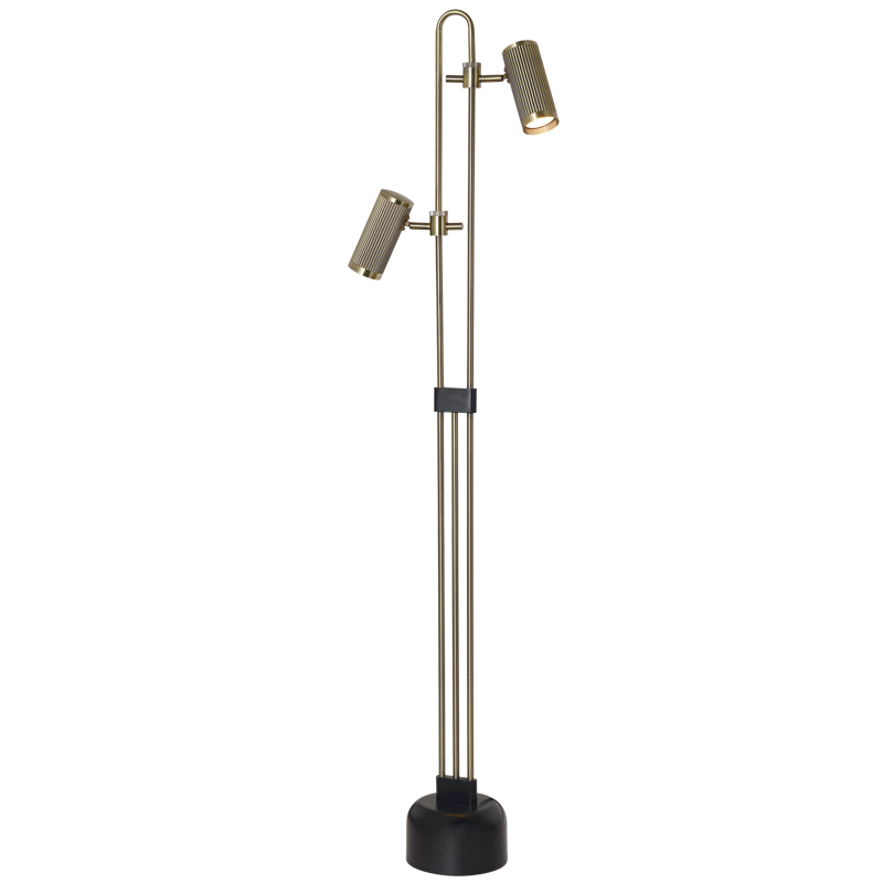 Bright Star Black & Gold Standing Lamp 2Xgu10 LED - Superior Electrical