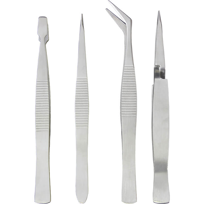 Veti 4 Piece Stainless Steel Tweezer Set