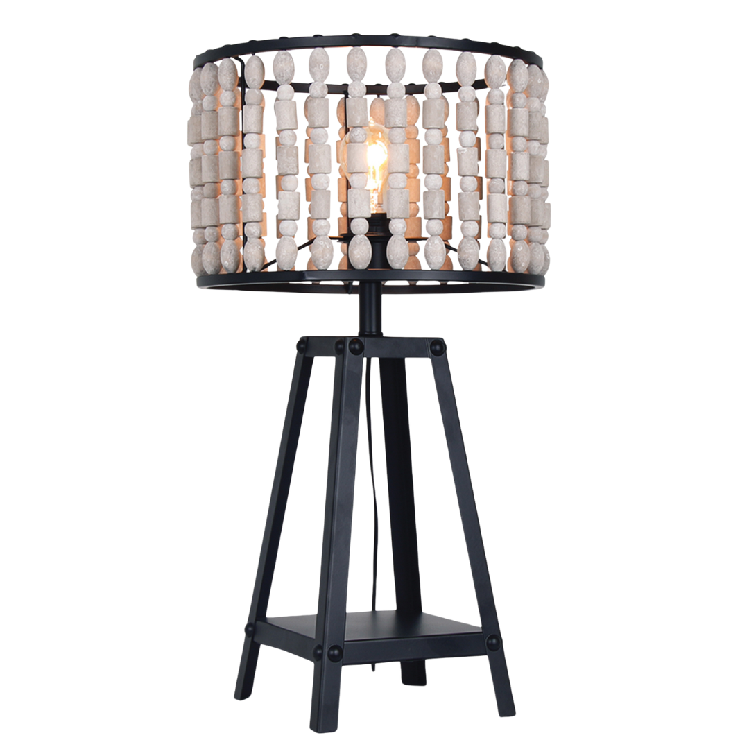Metal And Wood Bead Table Lamp Tl650