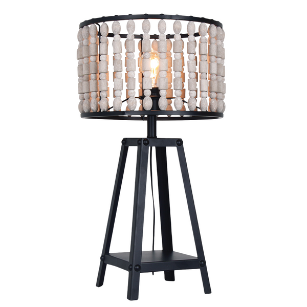 Metal And Wood Bead Table Lamp Tl650