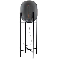 Thumbnail for Metal Floor Lamp with Smoke Colour Glass On / Off Foot Switch