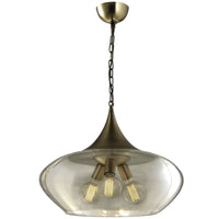 Thumbnail for Metal Pendant with Cognac Colour Glass