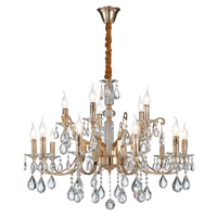 Thumbnail for Iron, Clear Glass and Crystal Chandelier