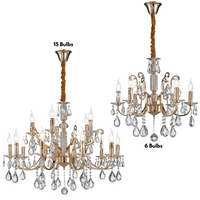 Thumbnail for Iron, Clear Glass and Crystal Chandelier