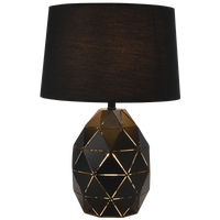 Thumbnail for Bright Star Black Metal Table Lamp With Shade 2X60W ES - Superior Electrical