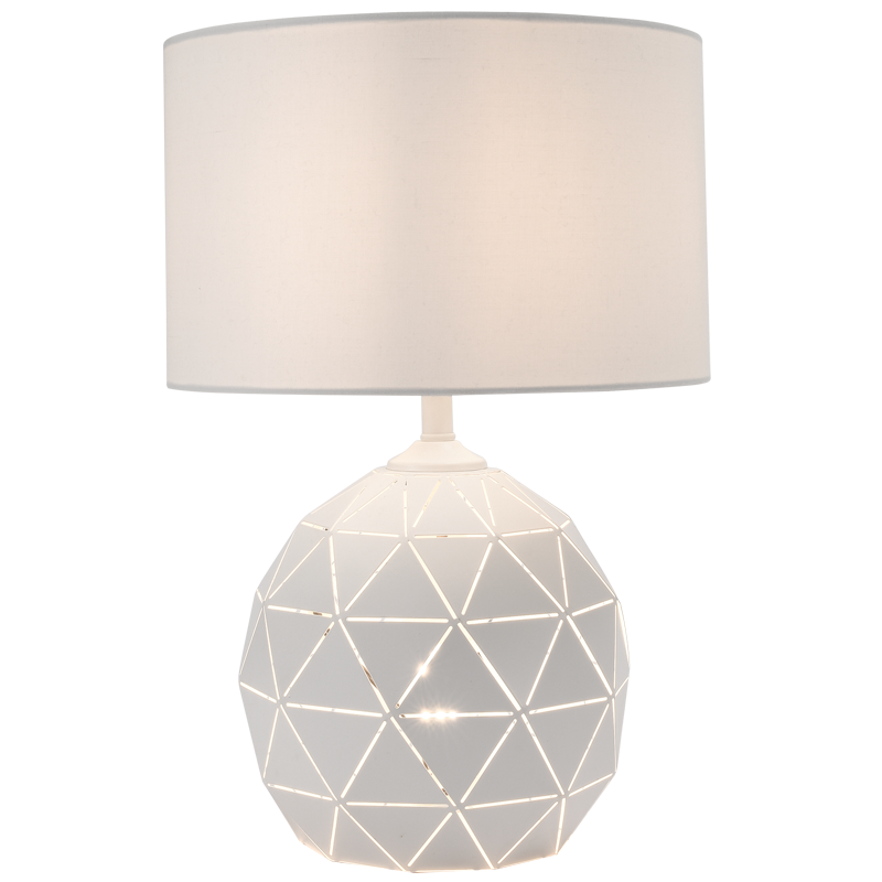 Bright Star Whiteite Metal Table Lamp With Shade 2X60W ES - Superior Electrical