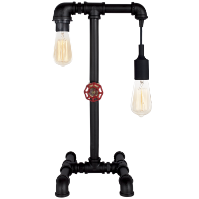Bright Star Black Metal Table Lamp 2X60W ES