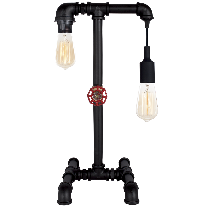 Bright Star black Metal Table Lamp 2x60W ES from Superior Electrical