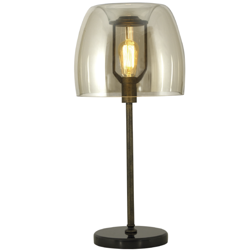 Bright Star Metal Table cognac glass 1x60W ES 620x300x200mm from Superior Electrical