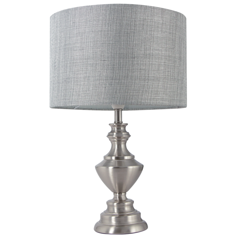 Bright Star Sat/chr Table Lamp Smoke Fabric Shade 1x40W Bc from Superior Electrical