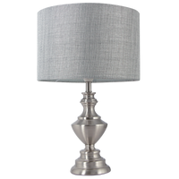 Thumbnail for Bright Star Sat/chr Table Lamp Smoke Fabric Shade 1x40W Bc from Superior Electrical
