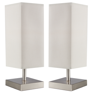 Bright Star 2 Table Lamps Per Box 1X18W ES Beige Shade