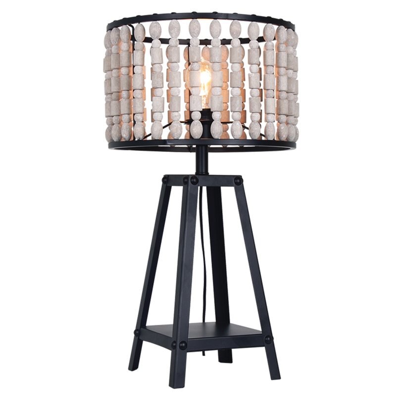 Metal And Wood Bead Table Lamp Tl650