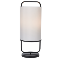 Thumbnail for Bright Star Black Metal Whiteiteite Shade Table Lamp 1X40W ES - Superior Electrical