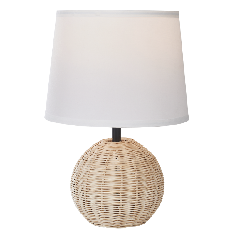 Bright Star Rattan Base Whiteiteite Shade Table Lamp 1X40W ES - Superior Electrical